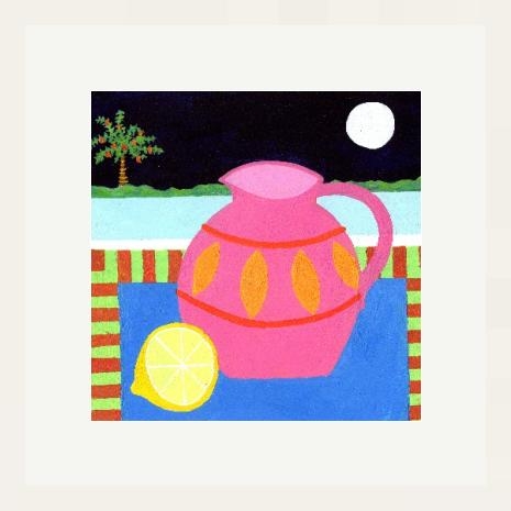 Pink Vase and Lemon